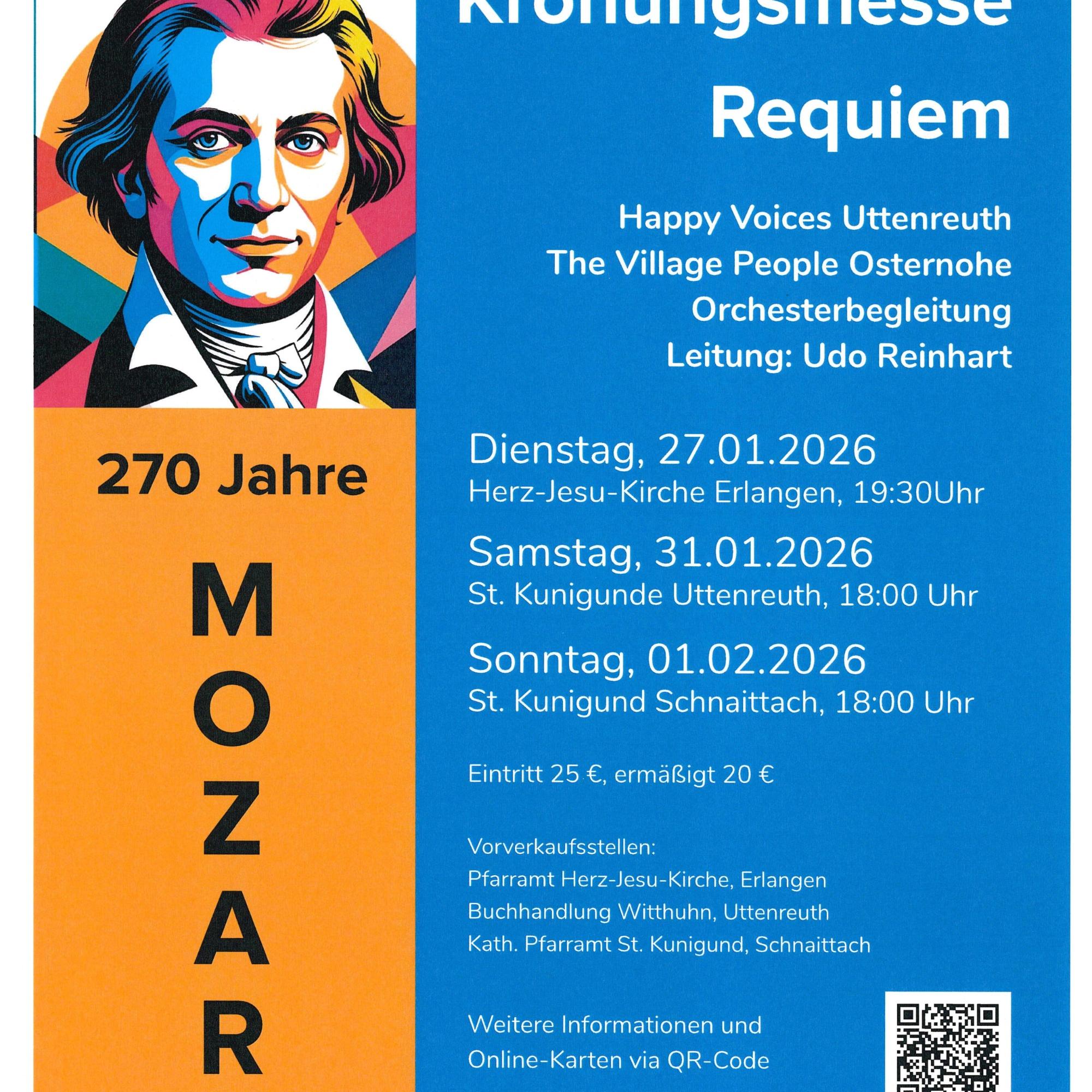 Plakat Krönungsmesse - Requiem am 27.01.2026 in der Herz Jesu Kirche