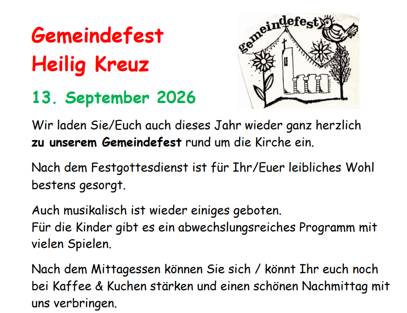 Gemeindefest Hl. Kreuz klein