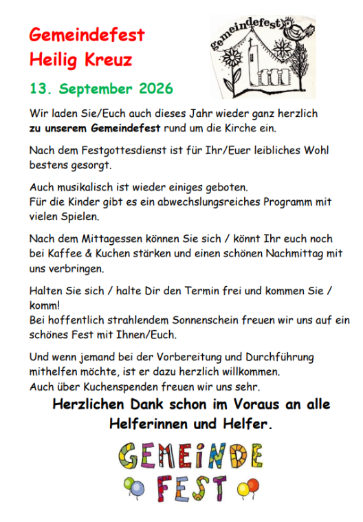 Gemeindefest Hl. Kreuz