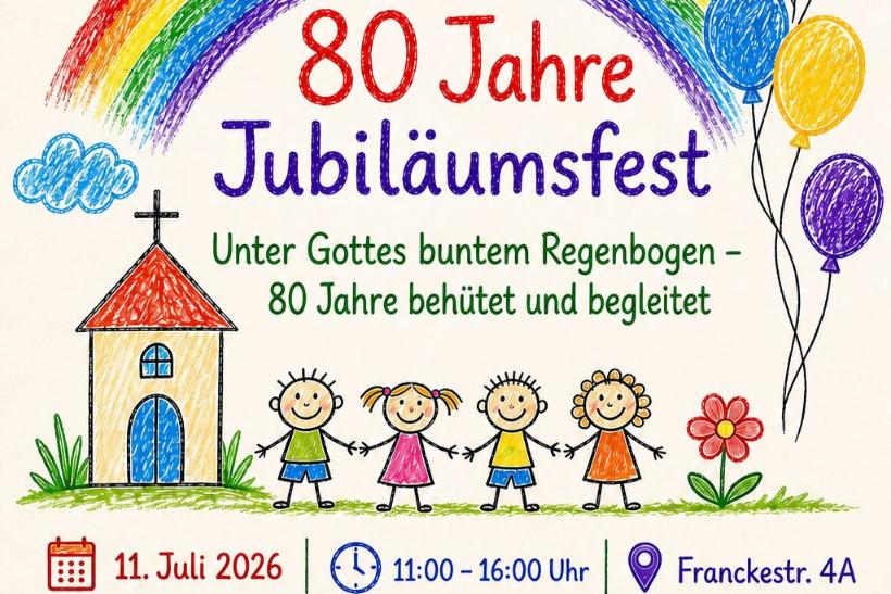Kindergarten St. Bonifaz bunter RegenbogenJubiläum 80